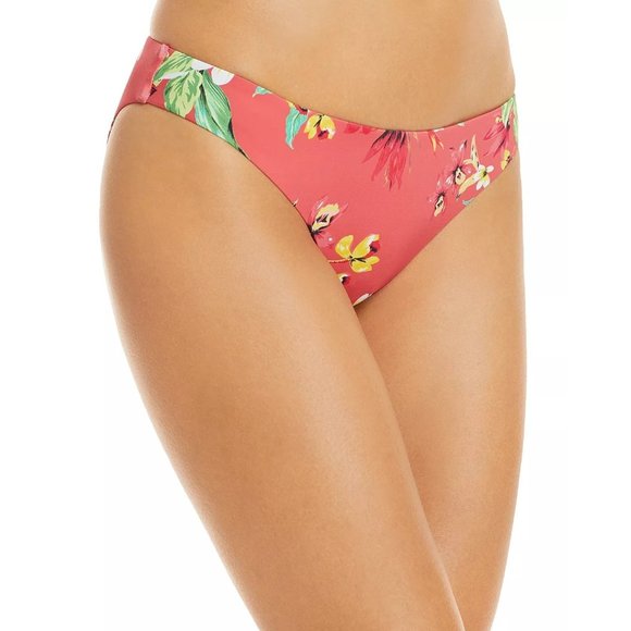 AQUA Swim Coral Floral Printed Bikini Bottoms - NWT - Picture 1 of 4